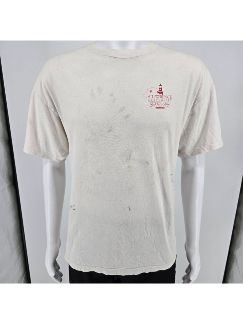 Distressed Vintage 1996 St. Lawrence University Scholars Weekend SLU T-Shirt -XL